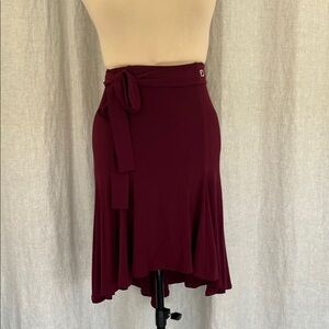 Elegant Burgundy Women's Latin Skirt